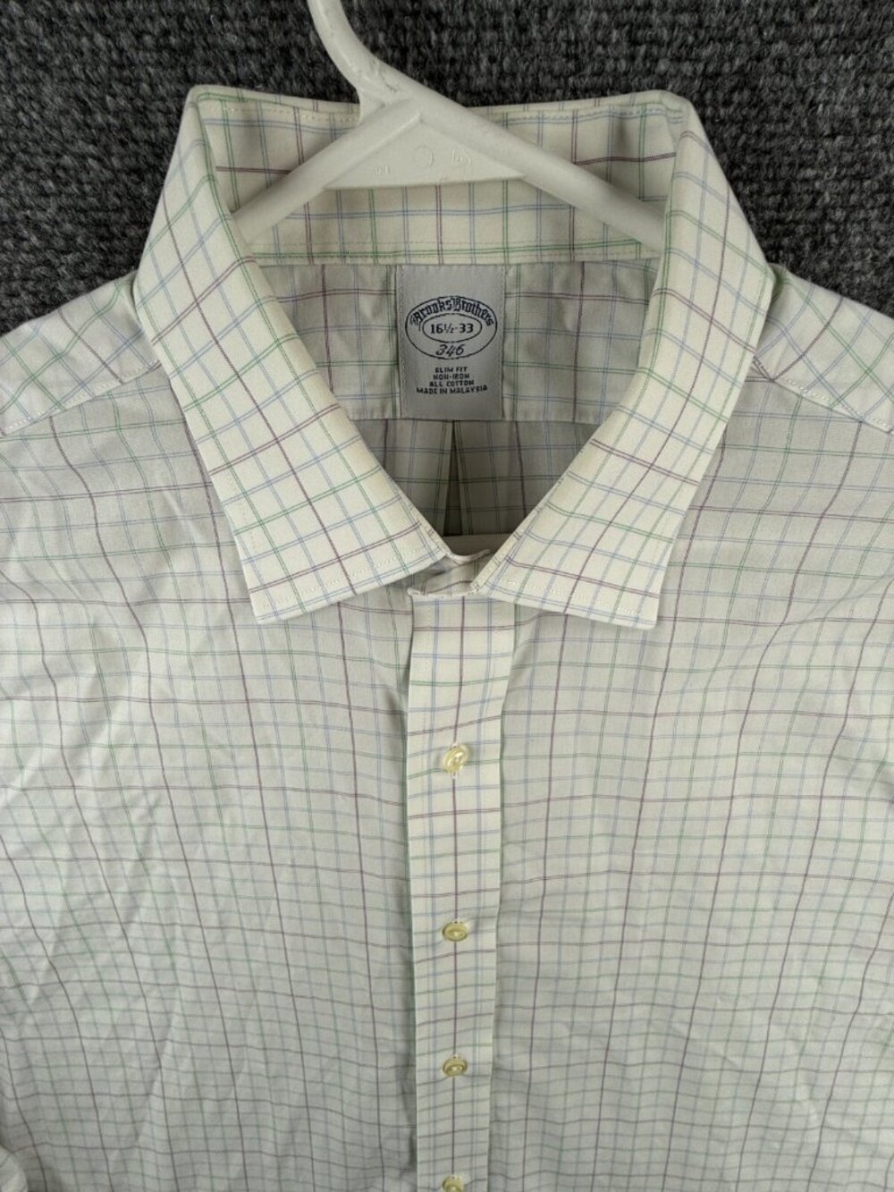 Brooks Brothers Long Sleeve Non Iron Button Up Shirt Men 16.5 33 Colorful Slim